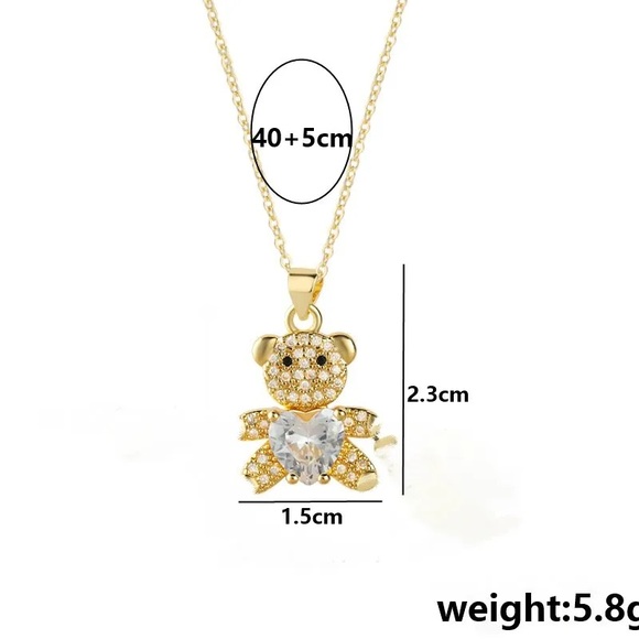 Teddy Bear Pendant Necklace 18k gold
Plated - Picture 4 of 4
